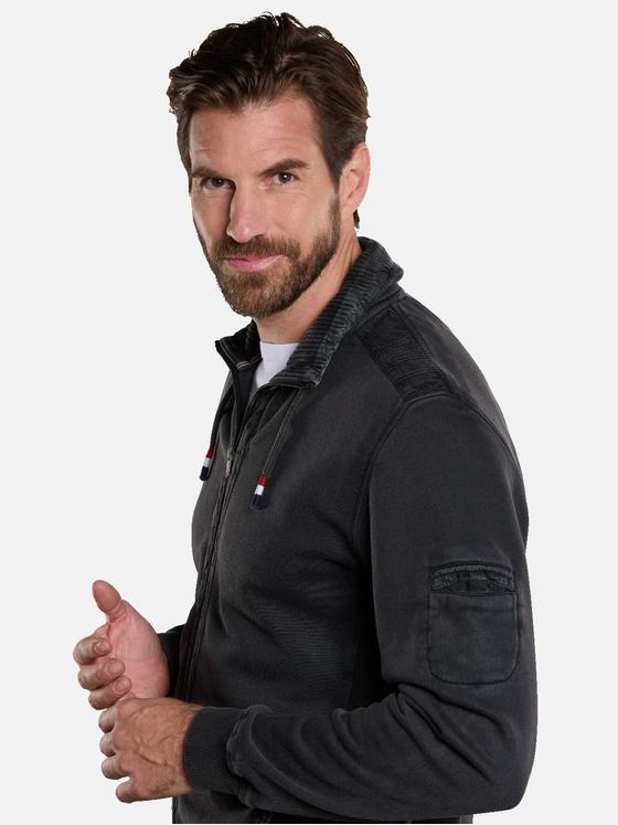 engbers Herren Sweatjacke mit Stehkragen Grau 34126