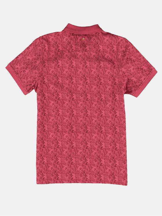 emilio adani Herren Sommerliches Poloshirt mit Print Rot 31341