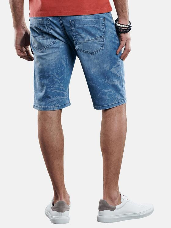 emilio adani Herren Modische Denim Shorts mit coolem Laserprint Blau 29631
