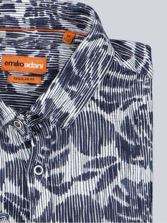 emilio adani Herren Hemd langarm Marineblau 40564