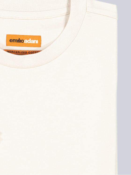 emilio adani Herren T-Shirt aus hochwertiger Baumwolle Beige 38316