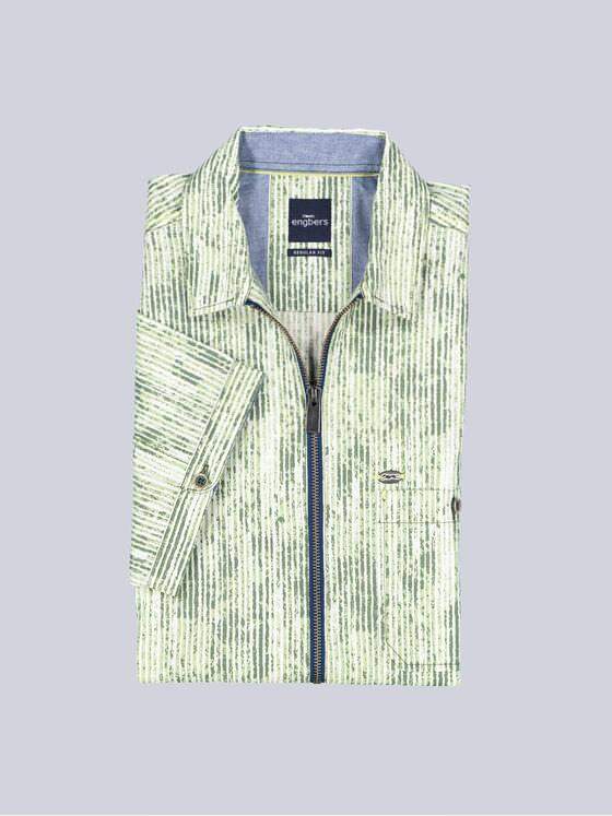 engbers Herren Kurzarm-Hemd gemustert Hellgruen 39035