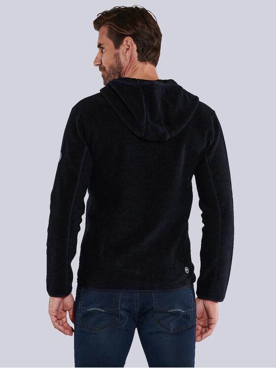ENGBERS GERMANY Herren Sweatjacke mit Kapuze und besonderem Farbeffekt Blau 35740