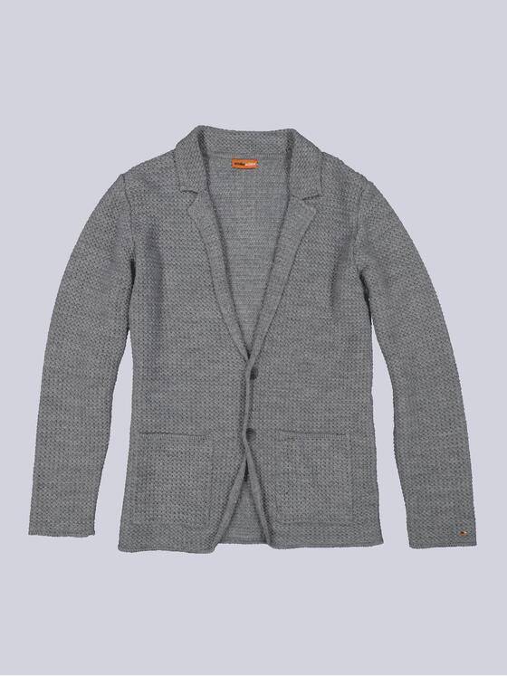 emilio adani Herren Strick-Sakko regular Grau 35729