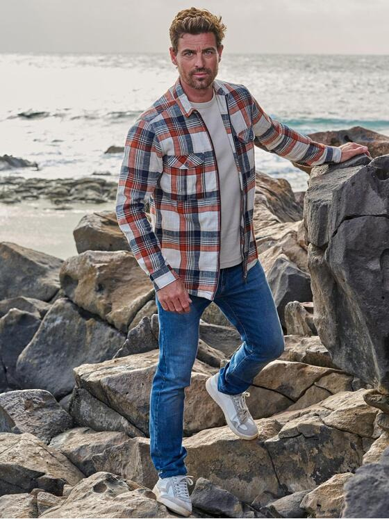 engbers Herren Overshirt kariert Orange 37167