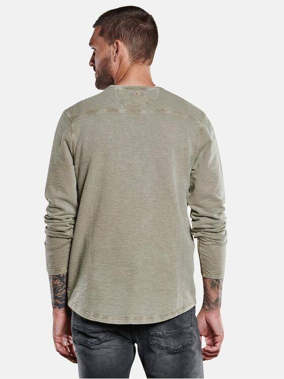 emilio adani Herren Langarm-Shirt mit besonderer Waschung Braun 33422