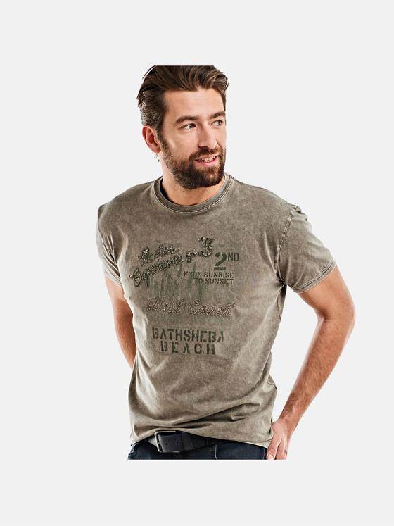 engbers Herren Rundhals T-Shirt Braunbeige 25137