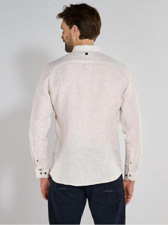 ENGBERS GERMANY Herren Langarm-Hemd aus softem Leinen Beige 36861