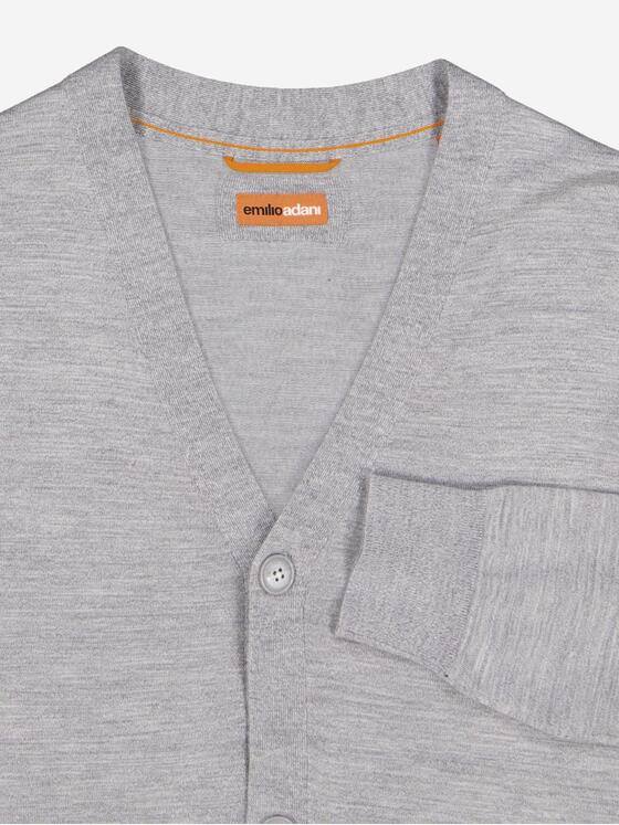 emilio adani Herren Strickjacke uni Grau 38302