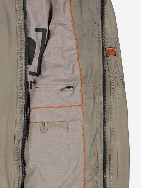 emilio adani Herren Lederjacke mit Stehkragen Beige 37998