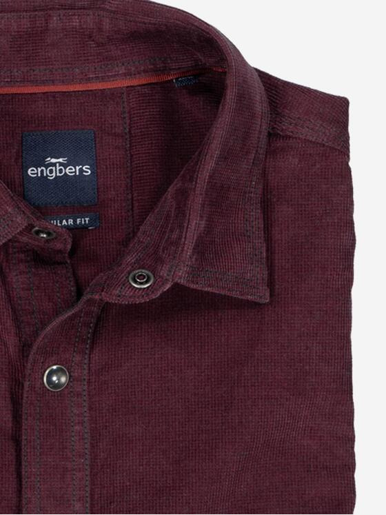 engbers Herren Langarm-Hemd uni Bordeaux 37392