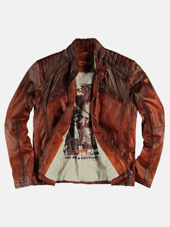 emilio adani Herren maskuline Lederjacke Orange 23570