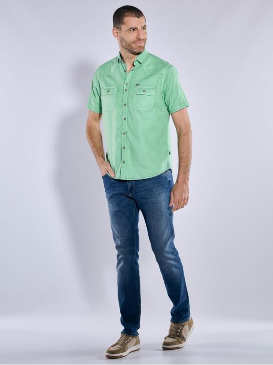 engbers Herren Kurzarm-Hemd uni Grün 36873