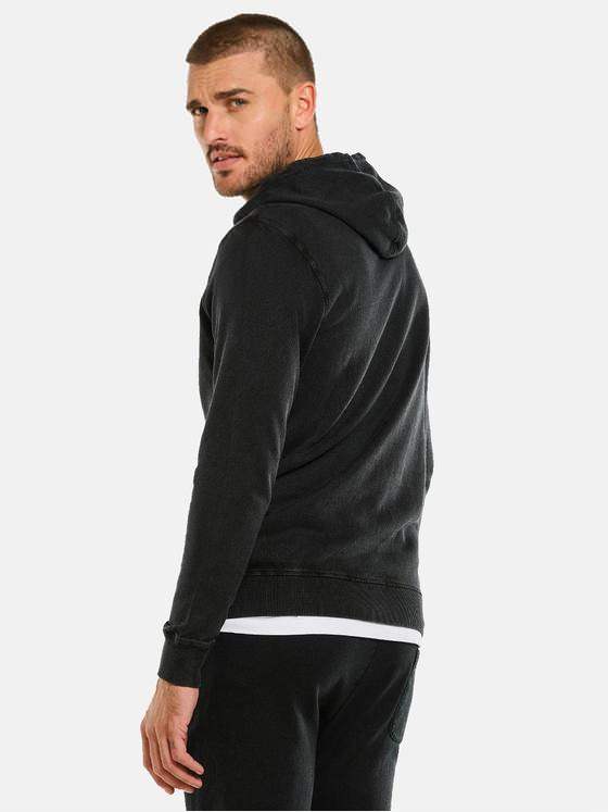 emilio adani Herren Sweatshirt mit Kapuze Schwarz 34108
