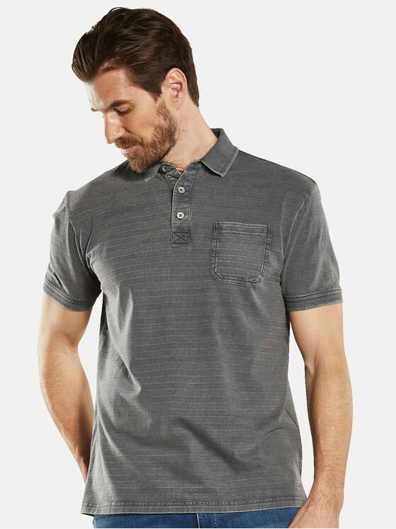 engbers Herren Polo-Shirt gestreift Grau 34529