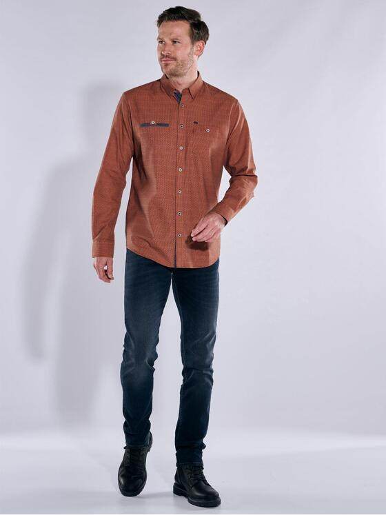 engbers Herren Langarm-Hemd strukturiert Orange 37635