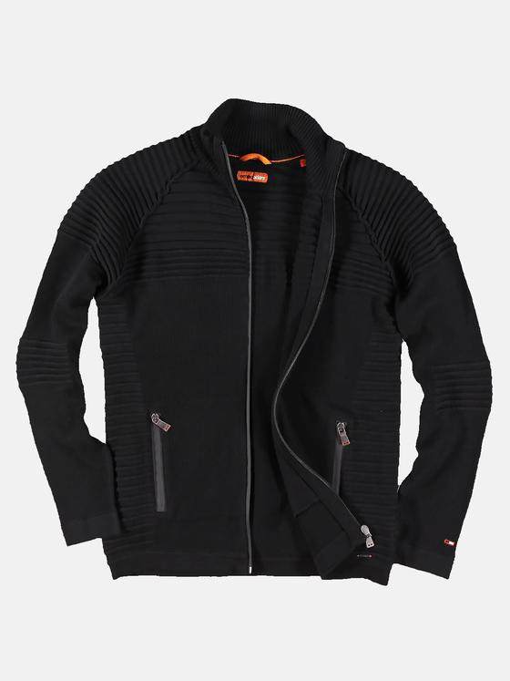 emilio adani Herren Sportiver Strickcardigan Schwarz 30420