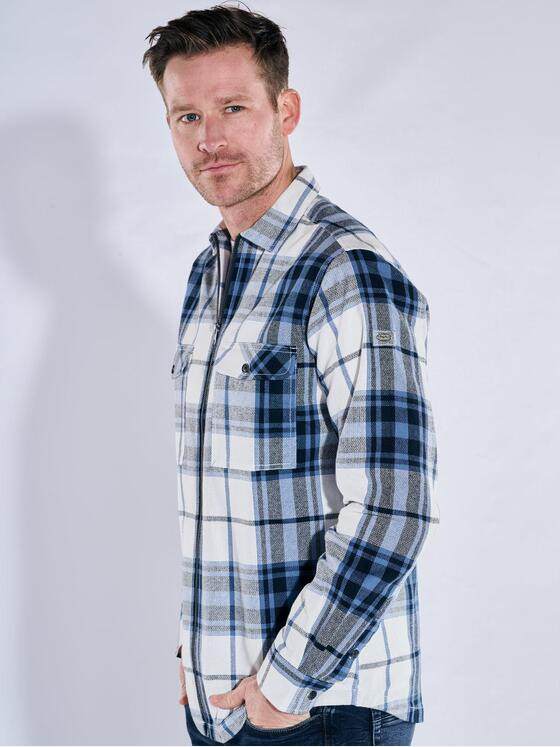 engbers Herren Overshirt kariert Mittelblau 38176