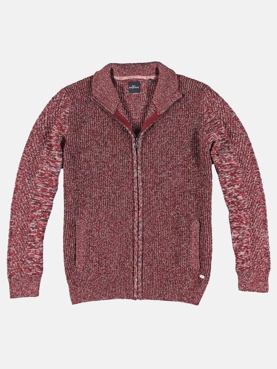 engbers Herren Strickjacke mit Zopfmuster Rot 31870