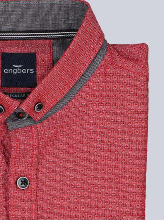 engbers Herren Langarm-Hemd strukturiert Feuerrot 39433