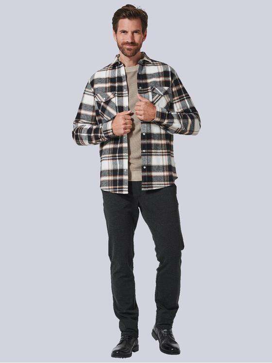 engbers Herren Langarm-Hemd kariert Schwarzbraun 35211