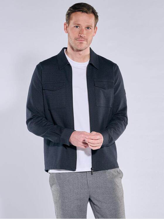 engbers Herren Overshirt mit Reißverschluss Saphirblau 39961