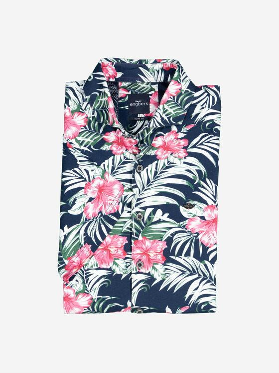 engbers Herren Kurzarm-Hemd aus Jersey Magenta 37097