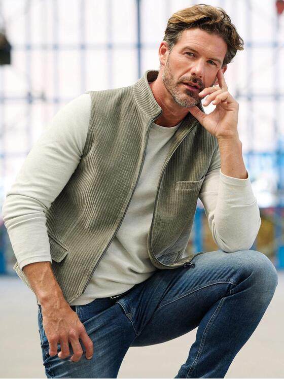 emilio adani Herren Sakko-Weste mit Zipper Mint 39387