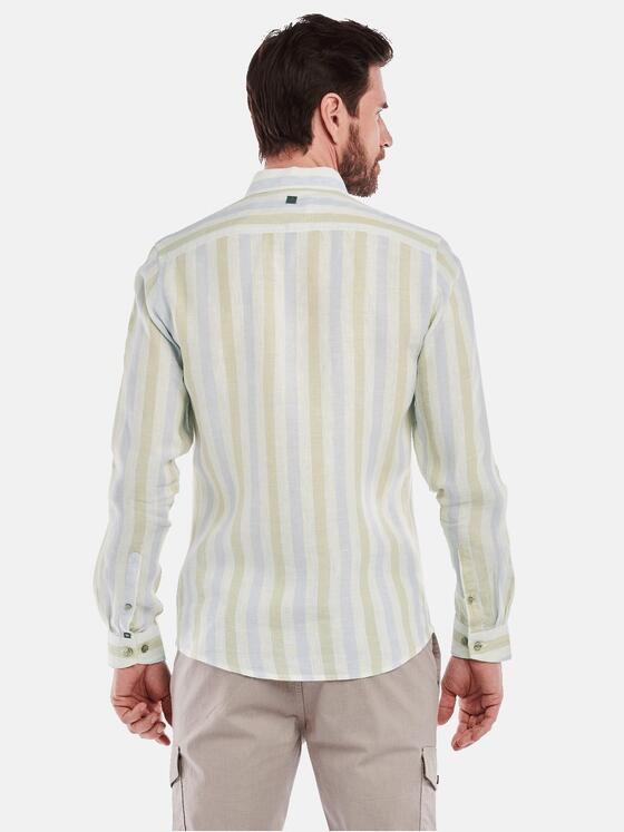 ENGBERS GERMANY Herren Langarm-Hemd aus Leinen Hellblau 35132