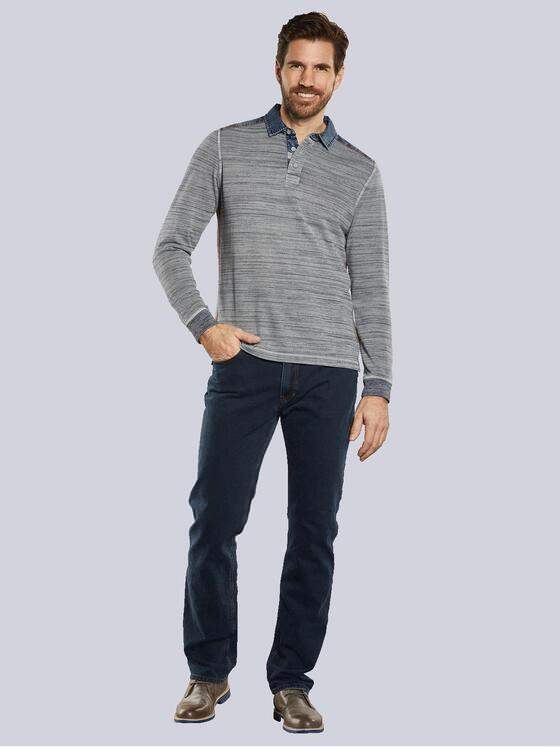 engbers Herren Langarm-Shirt mit Polokragen Grau 34332