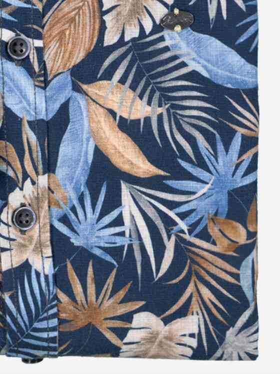 engbers Herren Langarm-Hemd gemustert Blau 37019