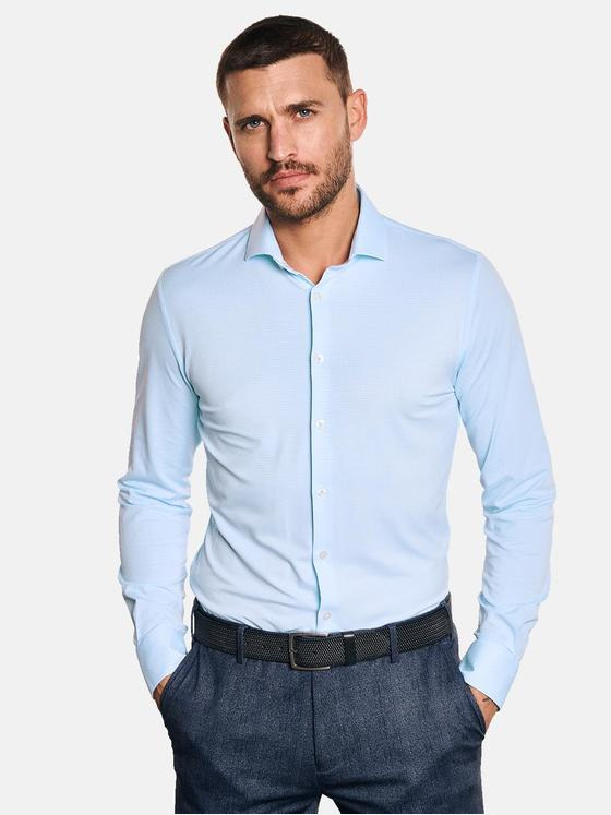 emilio adani Herren Langarm-Hemd "My Favorite" Jersey Blau 32629