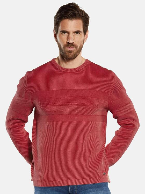 engbers Herren Pullover strukturiert Rot 34319