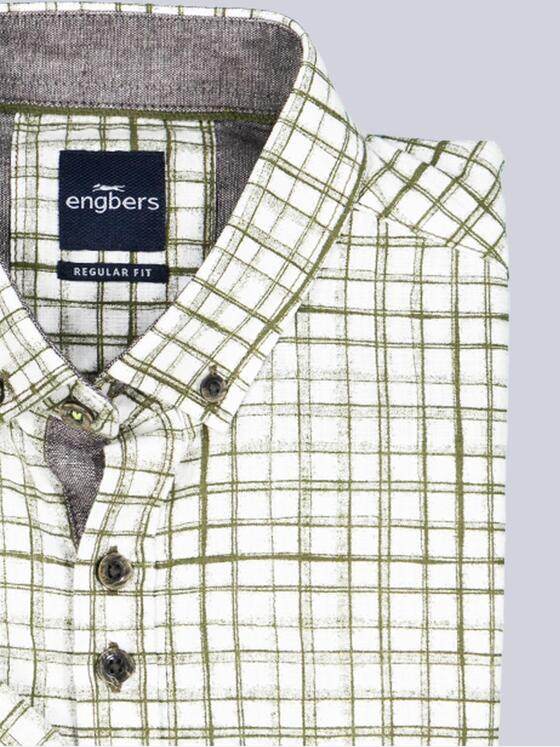 engbers Herren Kurzarm-Hemd kariert Oliv 38490