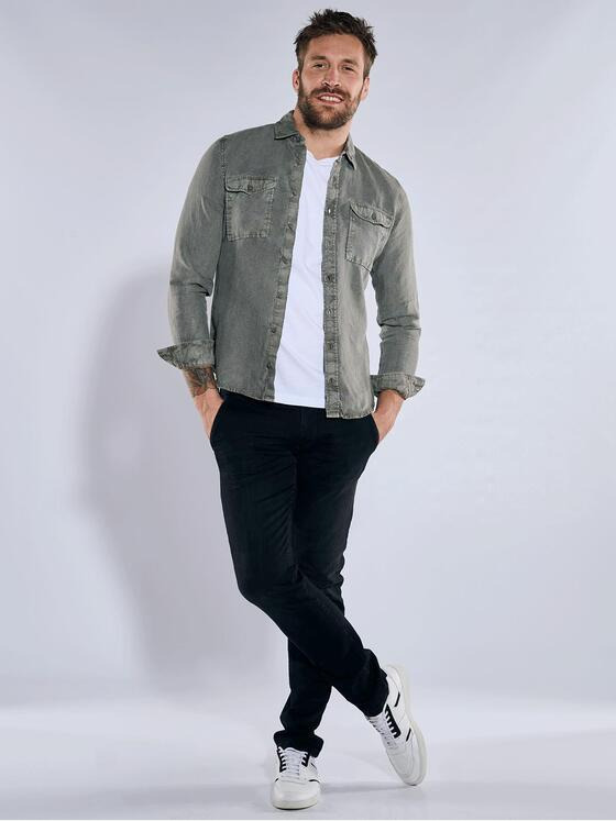 emilio adani Herren Langarm-Hemd slim fit Grün 36597