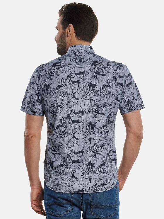 engbers Herren Kurzarm-Hemd gemustert Saphirblau 32818