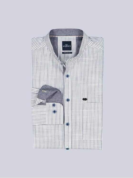 engbers Herren Langarm-Hemd gemustert Saphirblau 38499