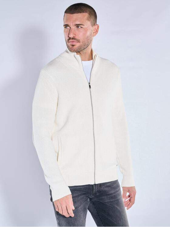 emilio adani Herren Strickjacke Reinweiss 39955