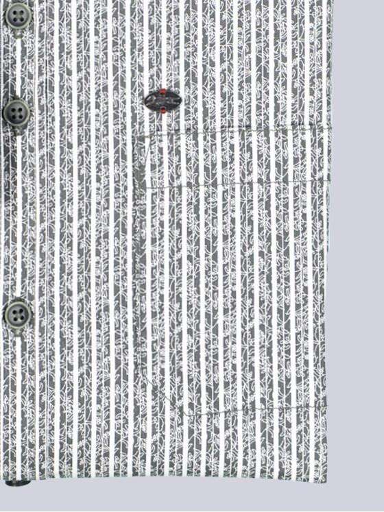 engbers Herren Langarm-Hemd gestreift Oliv 39123