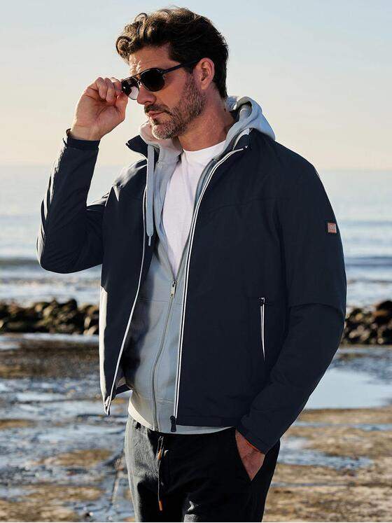 emilio adani Herren Wasserabweisende Jacke Marineblau 40262