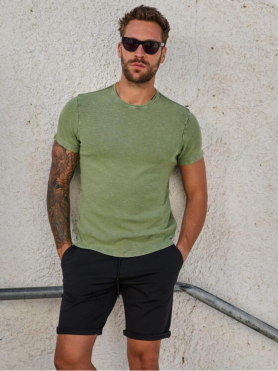 emilio adani Herren T-Shirt slim fit Grün 36981