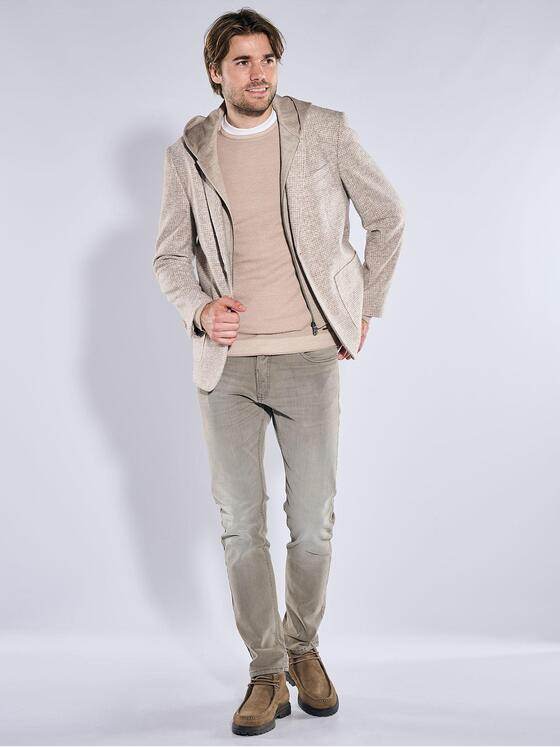 emilio adani Herren Sakko mit abnehmbarer Kapuze Beige 41087
