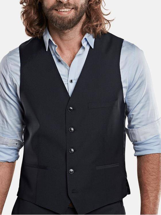 emilio adani Herren Anzug-Weste Slim Fit Saphirblau 33494
