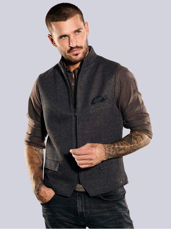 emilio adani Herren Sakko-Weste slim fit Grau 35591