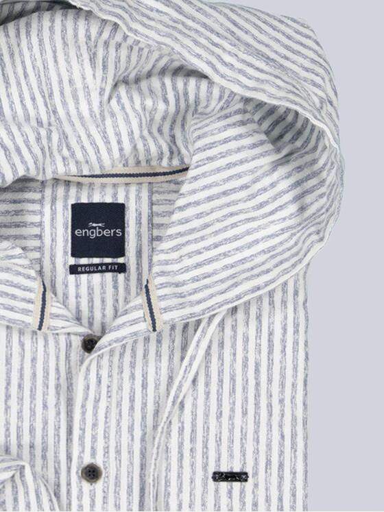 engbers Herren Langarm-Shirt mit Leinenanteil Mittelblau 38946