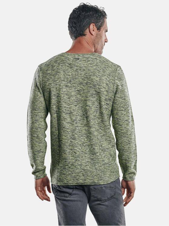 engbers Herren Mehrfarbiger Rundhalspullover Limonengelb 30431