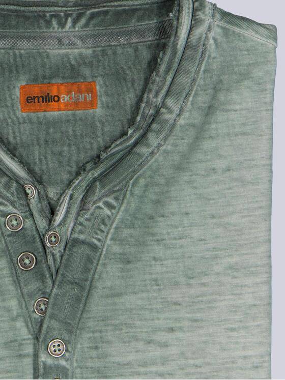 emilio adani Herren Henley T-Shirt Dunkelgruen 40763
