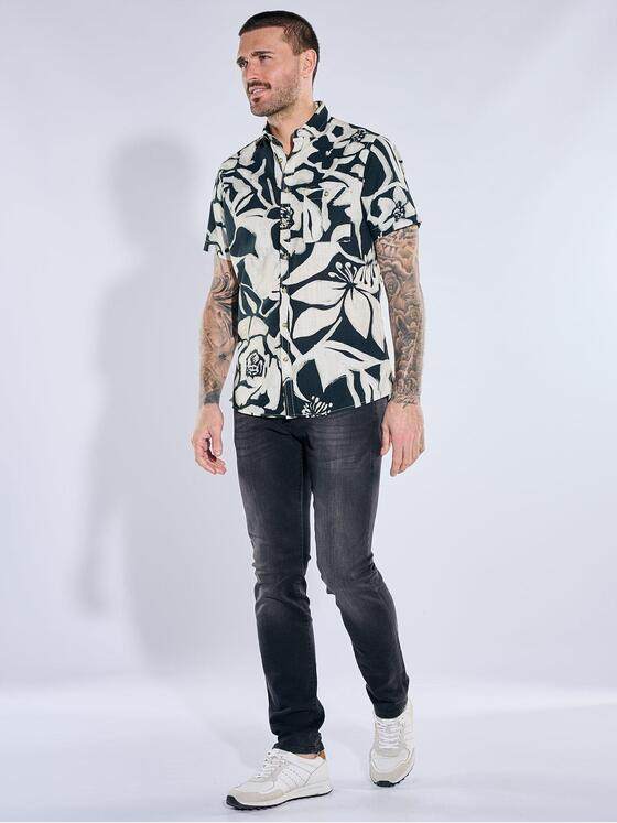 emilio adani Herren Hemd kurzarm Schwarz 40328