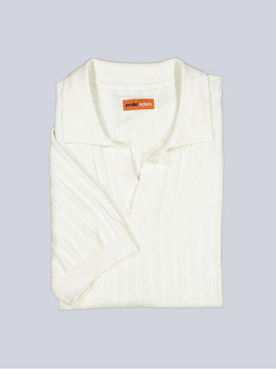 emilio adani Herren Modisches Strickpolo Reinweiss 40138