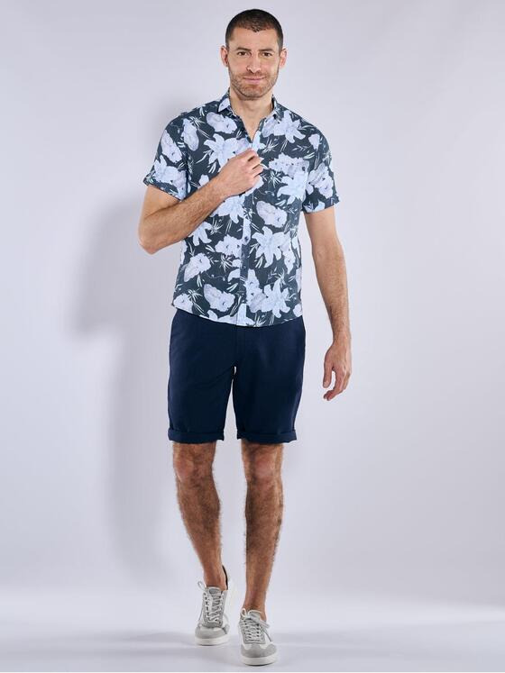 engbers Herren Kurzarm-Hemd gemustert Blau 36984